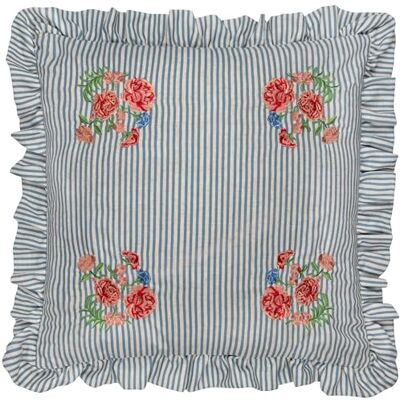 furn. Wylder Housse de coussin brodée Martha Bleu 50 x 50 cm furn. Wylder Housse de coussin brodée Martha Bleu 50 x 50 cm