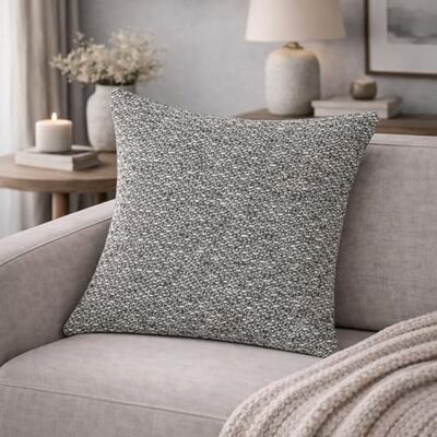 HOME WOHNIDEEN Housse de coussin, aspect lin, sans rembourrage, couleur : pierre, dimensions : 50 x 50 cm, nombre : 1 HOME WOHNIDEEN Housse de coussin, aspect lin, sans rembourrage, couleur : pierre, dimensions : 50 x 50 cm, nombre : 1