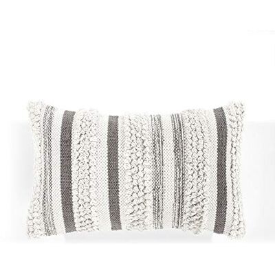 Lush Decor Bria Housse de coussin décorative à rayures Gris 33 x 50,8 cm Lush Decor Bria Housse de coussin décorative à rayures Gris 33 x 50,8 cm