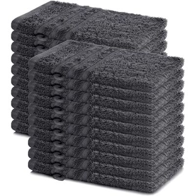 Lavea ® Lot de 20 Gants de Toilette 15x21 cm Anthracite 100% Coton, Doux et Absorbants, Idéals comme Gants de Toilette Bébé et Serviettes Visage pour Salle de Bain, Hôtel et Spa Lavea ® Lot de 20 Gants de Toilette 15x21 cm Anthracite 100% Coton, Doux et Absorbants, Idéals comme Gants de Toilette Bébé et Serviettes Visage pour Salle de Bain, Hôtel et Spa