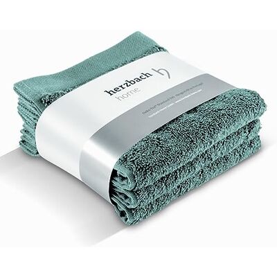 herzbach home Lot de 3 serviettes de toilette 30 x 30 cm Mini serviettes de toilette de qualité supérieure 100 % coton naturel Vert océan herzbach home Lot de 3 serviettes de toilette 30 x 30 cm Mini serviettes de toilette de qualité supérieure 100 % coton naturel Vert océan