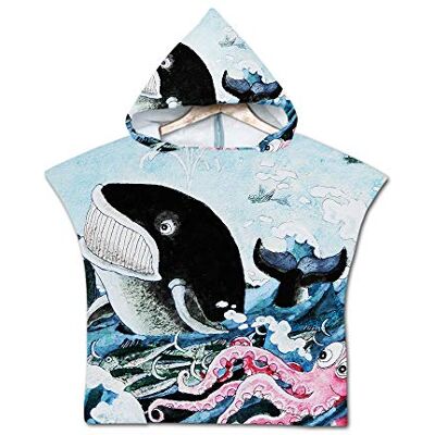 Treer Enfants Serviette de Plage Poncho À Capuchon, 3D Dessin Animé Microfibre Séchage Rapide Sports Bain Robes Peignoir Plage Serviettes de Natation pour Garçon,fille (Aquarelle,60 * 60cm) Treer Enfants Serviette de Plage Poncho À Capuchon, 3D Dessin Animé Microfibre Séchage Rapide Sports Bain Robes Peignoir Plage Serviettes de Natation pour Garçon,fille (Aquarelle,60 * 60cm)