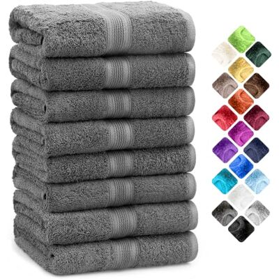 NatureMark Lot de 8 Serviettes à Main 100% Coton Serviettes Absorbantes et Durables, Taille 50×100 cm, Gris Anthracite NatureMark Lot de 8 Serviettes à Main 100% Coton Serviettes Absorbantes et Durables, Taille 50×100 cm, Gris Anthracite