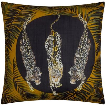 Paoletti Leopardis Trio Housse de coussin d'extérieur imprimée Noir/doré 50 x 50 cm Paoletti Leopardis Trio Housse de coussin d'extérieur imprimée Noir/doré 50 x 50 cm