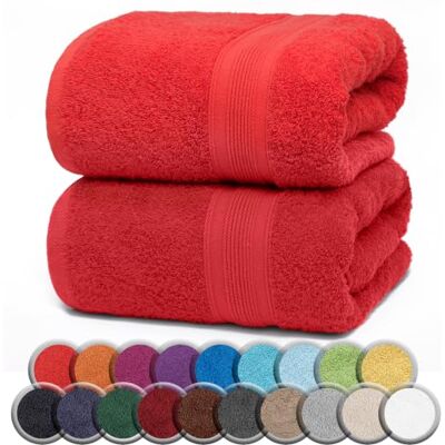 NatureMark Lot de 2 serviettes de sauna de qualité supérieure 80 x 200 cm 100% coton Rouge NatureMark Lot de 2 serviettes de sauna de qualité supérieure 80 x 200 cm 100% coton Rouge