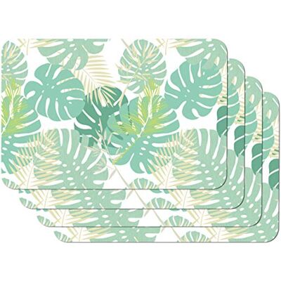 Venilia Ensemble de Table Palmiers - Lavable, 4 pièces Venilia Ensemble de Table Palmiers - Lavable, 4 pièces