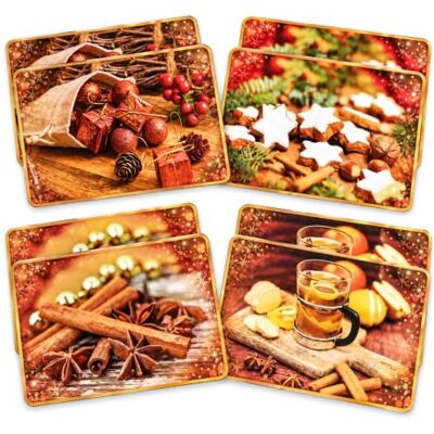 com-four ® 8x sets de table pour Noël, set de table avec motif de l'Avent sets de table avec motif hivernal com-four ® 8x sets de table pour Noël, set de table avec motif de l'Avent sets de table avec motif hivernal