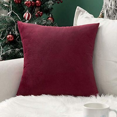 MIULEE Taie d'oreiller Velours Doux Uni Microfibre Noël Taie d'oreiller Carré Décoratif pour Canapé Chambre avec Fermeture Éclair Invisible 40 x 40 cm 1 Pièce Rouge Foncé (Wine Red) MIULEE Taie d'oreiller Velours Doux Uni Microfibre Noël Taie d'oreiller Carré Décoratif pour Canapé Chambre avec Fermeture Éclair Invisible 40 x 40 cm 1 Pièce Rouge Foncé (Wine Red)