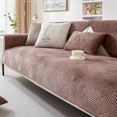 LINGKY Housse de canapé 1, 2, 3 ou 4 places antidérapante, lavable en polaire de lait douce, housse de coussin pour canapé sectionnel Protection contre les animaux de compagnie/enfants/chiens (café LINGKY Housse de canapé 1, 2, 3 ou 4 places antidérapante, lavable en polaire de lait douce, housse de coussin pour canapé sectionnel Protection contre les animaux de compagnie/enfants/chiens (café