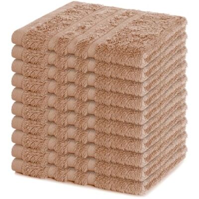 Lavea ® Lot de 10 Lavettes 30x30 cm Cappuccino 100% Coton Éponge, Serviettes Visage et Serviettes Invité Douces et Absorbantes, Lavables pour Salle de Bain, Maison, Hôtel Lavea ® Lot de 10 Lavettes 30x30 cm Cappuccino 100% Coton Éponge, Serviettes Visage et Serviettes Invité Douces et Absorbantes, Lavables pour Salle de Bain, Maison, Hôtel