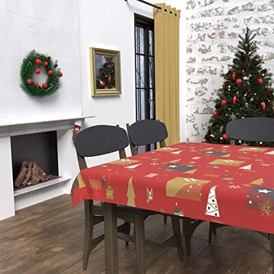 SHOP&CITY Nappe rectangulaire rouge imperméable en polyester - Nappe SHOP&CITY Nappe rectangulaire rouge imperméable en polyester - Nappe