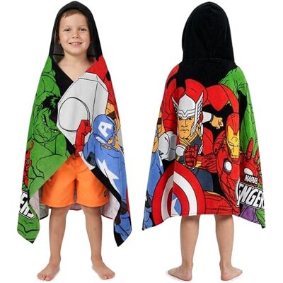 Get Trend Marvel Avengers Serviettes à capuche pour garçons, serviette de bain et de plage, poncho en coton, douce et absorbante pour enfants, peignoir à capuche et à langer, essentiels de voyage et Get Trend Marvel Avengers Serviettes à capuche pour garçons, serviette de bain et de plage, poncho en coton, douce et absorbante pour enfants, peignoir à capuche et à langer, essentiels de voyage et