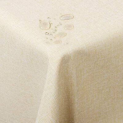 WOLTU Nappe de Table rectangulaire Aspect Lin Protection Décoration de Table Imperméable 130 x 220 cm Champagne TD3043ch WOLTU Nappe de Table rectangulaire Aspect Lin Protection Décoration de Table Imperméable 130 x 220 cm Champagne TD3043ch