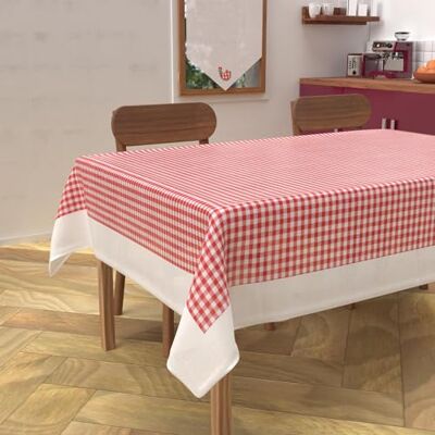 Soleil d'ocre , Nappe rectangle anti-tâches en coton 140x200 cm VICHY Soleil d'ocre , Nappe rectangle anti-tâches en coton 140x200 cm VICHY