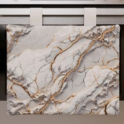 PETTI Artigiani Italiani Couvre-four de cuisine moderne effet marbre gris, couvre-four de cuisine 40 x 50 cm, 100% fabriqué en Italie PETTI Artigiani Italiani Couvre-four de cuisine moderne effet marbre gris, couvre-four de cuisine 40 x 50 cm, 100% fabriqué en Italie