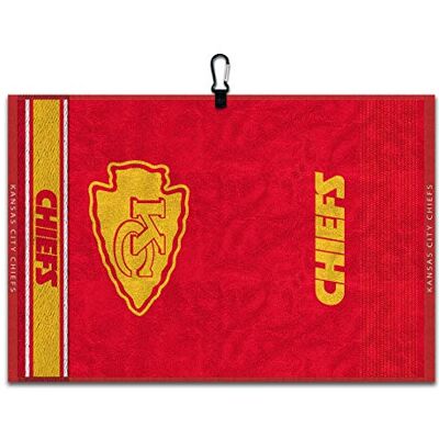 Team Effort Kansas City Chiefs Face/Club Serviette de golf jacquard Team Effort Kansas City Chiefs Face/Club Serviette de golf jacquard