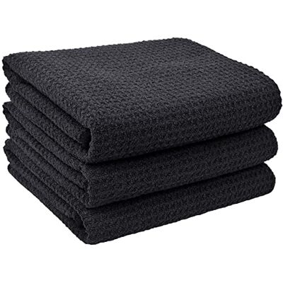VIVOTE Microfibre Torchon de Cuisine Tissage Gaufré Lavage Vaisselle de Chiffon Super Absorbant Séchage Rapide Torchon Lot de 3 40x56cm Noir VIVOTE Microfibre Torchon de Cuisine Tissage Gaufré Lavage Vaisselle de Chiffon Super Absorbant Séchage Rapide Torchon Lot de 3 40x56cm Noir