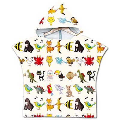 Treer Enfants Serviette de Plage Poncho À Capuchon, Dessin Animé Dinosaure Microfibre Séchage Rapide Sports Bain Robes Peignoir Plage Serviettes de Natation pour Garçon,Fille (60 * 60cm,Animal) Treer Enfants Serviette de Plage Poncho À Capuchon, Dessin Animé Dinosaure Microfibre Séchage Rapide Sports Bain Robes Peignoir Plage Serviettes de Natation pour Garçon,Fille (60 * 60cm,Animal)