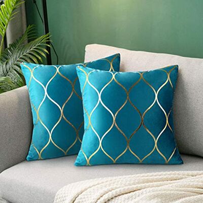 Hanrunsi 50 x 50 cm Velours Housses de Coussin Lot de 2 Turquoise Super Doux Carré Décoratif Taie d’Oreiller Géométrie Coussin sans Noyau d'oreiller pour Salon Chambre Bureau Voiture Canapé Hanrunsi 50 x 50 cm Velours Housses de Coussin Lot de 2 Turquoise Super Doux Carré Décoratif Taie d’Oreiller Géométrie Coussin sans Noyau d'oreiller pour Salon Chambre Bureau Voiture Canapé