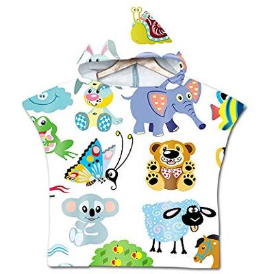 Treer Serviette de Plage Poncho À Capuchon, Dinosaure Enfants Microfibre à Séchage Rapide Sports Serviette De Bain Robes Peignoir Plage Serviettes de Natation pour Enfant (60 * 60cm,Bleu Ours) Treer Serviette de Plage Poncho À Capuchon, Dinosaure Enfants Microfibre à Séchage Rapide Sports Serviette De Bain Robes Peignoir Plage Serviettes de Natation pour Enfant (60 * 60cm,Bleu Ours)