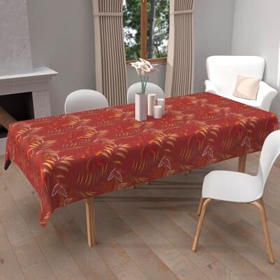 Soleil d'Ocre Brique Napperie imperméable rectangle - Nappe Soleil d'Ocre Brique Napperie imperméable rectangle - Nappe