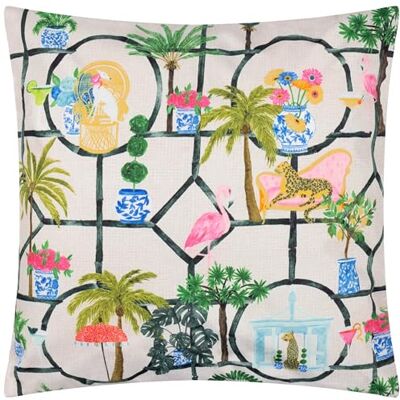 furn. Housse de coussin imprimée Palm Royale Club Multicolore 45 x 45 cm furn. Housse de coussin imprimée Palm Royale Club Multicolore 45 x 45 cm