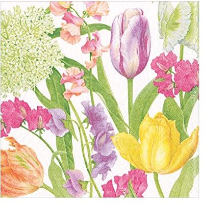 Caspari Karen Kluglein Lot de 20 serviettes de table carrées en papier Motif fleurs printanières 33 cm Caspari Karen Kluglein Lot de 20 serviettes de table carrées en papier Motif fleurs printanières 33 cm