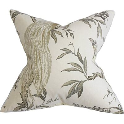 The Pillow Collection L'Oreiller Collection Giulia Housse de Coussin Floral, Gris The Pillow Collection L'Oreiller Collection Giulia Housse de Coussin Floral, Gris