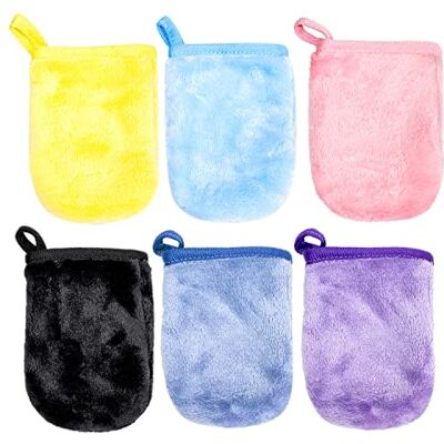 PFLYPF 6 pièces de Gants démaquillants en Flanelle, Couvre-Doigts nettoyants, Serviettes réutilisables, Gants de Douche (9 * 13cm) PFLYPF 6 pièces de Gants démaquillants en Flanelle, Couvre-Doigts nettoyants, Serviettes réutilisables, Gants de Douche (9 * 13cm)