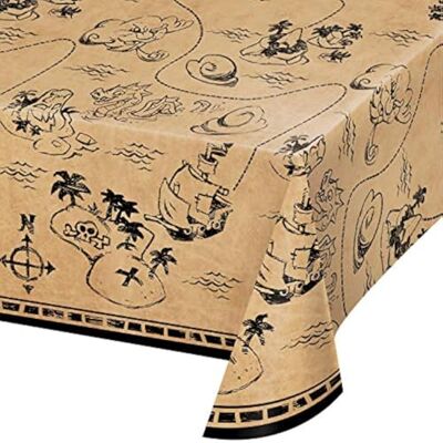 Creative Nappe en plastique motif île pirate 137 x 259 cm Creative Nappe en plastique motif île pirate 137 x 259 cm