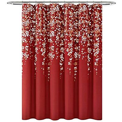Lush Decor Rideau de douche fleur pleureur rouge simple 183 x 183 cm Lush Decor Rideau de douche fleur pleureur rouge simple 183 x 183 cm