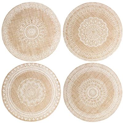 com-four ® 4x Sets de table Mandala au design vintage, Sets de table Sets de table ronds pour cuisine table à manger véranda Décoration 38 cm (sélection variable) com-four ® 4x Sets de table Mandala au design vintage, Sets de table Sets de table ronds pour cuisine table à manger véranda Décoration 38 cm (sélection variable)