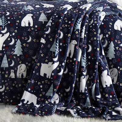 Fusion Noel Nuit étoilée Couverture polaire 120 x 150 cm Bleu Fusion Noel Nuit étoilée Couverture polaire 120 x 150 cm Bleu