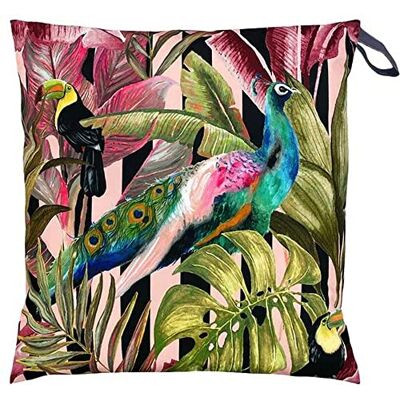 furn. Evans Lichfield Housse de coussin d'extérieur Toucan et paon, multicolore, 43 x 43 cm furn. Evans Lichfield Housse de coussin d'extérieur Toucan et paon, multicolore, 43 x 43 cm