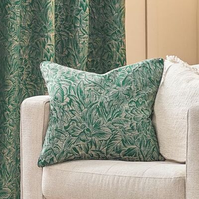 Housse de coussin Jacquard Grantley Wylder Nature - Émeraude - 50x50 cm Housse de coussin Jacquard Grantley Wylder Nature - Émeraude - 50x50 cm