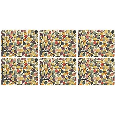 Pimpernel Lot de 6 sets de table Motif branches dansantes Pimpernel Lot de 6 sets de table Motif branches dansantes