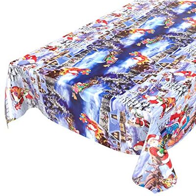 ANRO Nappe en toile cirée, de Noël, bleu foncé, nuit de Noël, 120 x 140 cm ANRO Nappe en toile cirée, de Noël, bleu foncé, nuit de Noël, 120 x 140 cm