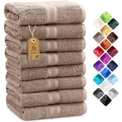NatureMark Lot de 8 Serviettes à Main 100% Coton Serviettes Absorbantes et Durables, Taille 50×100 cm, Sable/Beige NatureMark Lot de 8 Serviettes à Main 100% Coton Serviettes Absorbantes et Durables, Taille 50×100 cm, Sable/Beige