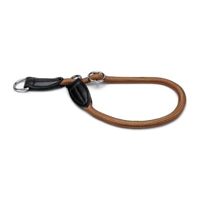 lionto Collier pour chien en nylon résistant pour l'entraînement, 45 cm de long 1 cm d'épaisseur, collier à stop pour chien, simili cuir avec anneau métallique et réglage par curseur continu, marron lionto Collier pour chien en nylon résistant pour l'entraînement, 45 cm de long 1 cm d'épaisseur, collier à stop pour chien, simili cuir avec anneau métallique et réglage par curseur continu, marron