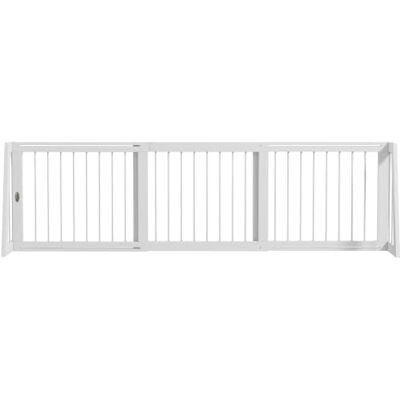 Pawhut Barrière de Sécurité pour Chien Bois 71-190L x 38,5l x 56H cm Blanc Barrière de Protection, 3 Panneaux Rétractable, Clôture pour Animal Domestique Pawhut Barrière de Sécurité pour Chien Bois 71-190L x 38,5l x 56H cm Blanc Barrière de Protection, 3 Panneaux Rétractable, Clôture pour Animal Domestique
