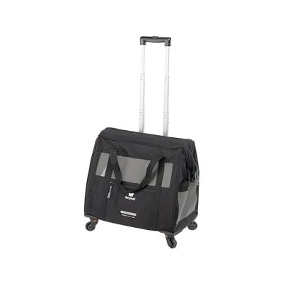 Ferplast VOYAGER TROLLEY Transporteur pour chien, poignée extensible, sangles réglables, large ouverture, roues amovibles, max 15 kg, 46 x 26 x 48H cm, noir Ferplast VOYAGER TROLLEY Transporteur pour chien, poignée extensible, sangles réglables, large ouverture, roues amovibles, max 15 kg, 46 x 26 x 48H cm, noir