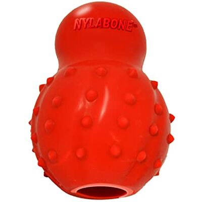 Nylabone Jouet à mâcher en forme de cône en caoutchouc pour chien, saveur bacon, avec friandises, beurre d'arachide et nourriture, taille M, pour chiens jusqu'à 16 kg Nylabone Jouet à mâcher en forme de cône en caoutchouc pour chien, saveur bacon, avec friandises, beurre d'arachide et nourriture, taille M, pour chiens jusqu'à 16 kg