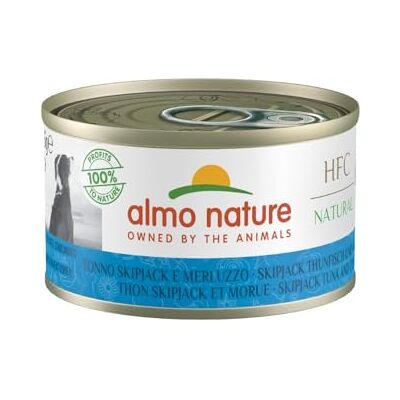 almo nature HFC Natural Nourriture Humide avec Thon Skip Jack et Morue à l'origine Propres à la consommation Humaine et désormais utilisée pour la préparation des Aliments pour Chiens -24x95g almo nature HFC Natural Nourriture Humide avec Thon Skip Jack et Morue à l'origine Propres à la consommation Humaine et désormais utilisée pour la préparation des Aliments pour Chiens -24x95g