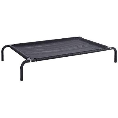lionto Lit pour chien surélevé d'extérieur, couchage stable pour animaux avec bonne circulation de l'air, 75x47 cm, housse amovible en maille respirante, cadre métallique robuste, noir lionto Lit pour chien surélevé d'extérieur, couchage stable pour animaux avec bonne circulation de l'air, 75x47 cm, housse amovible en maille respirante, cadre métallique robuste, noir