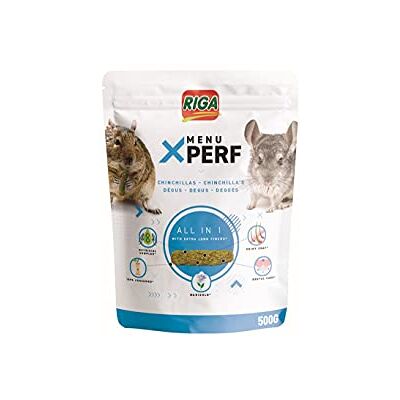 Riga Menu X-Perf Aliment Complet pour Chinchillas Et Dègues Graines de Lin et Extraits de Yucca Riche en Fibres, Vitamines et Prébiotiques Idéal pour la Brillance des Poils 500G Riga Menu X-Perf Aliment Complet pour Chinchillas Et Dègues Graines de Lin et Extraits de Yucca Riche en Fibres, Vitamines et Prébiotiques Idéal pour la Brillance des Poils 500G