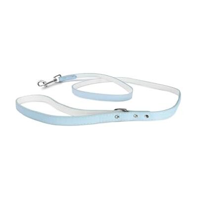 Record Laisse pour chiens et chats Paris Fabriqué en simili cuir souple Décoré de strass brillants Taille M Longueur 120 cm Couleur bleu clair Record Laisse pour chiens et chats Paris Fabriqué en simili cuir souple Décoré de strass brillants Taille M Longueur 120 cm Couleur bleu clair