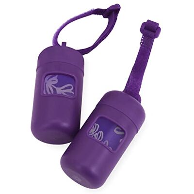 Best Pet Supplies Lot de 2 distributeurs de sacs à déjections canines réutilisables pour voyage, marche, parc et utilisation en extérieur, durable avec clip – Violet Best Pet Supplies Lot de 2 distributeurs de sacs à déjections canines réutilisables pour voyage, marche, parc et utilisation en extérieur, durable avec clip – Violet