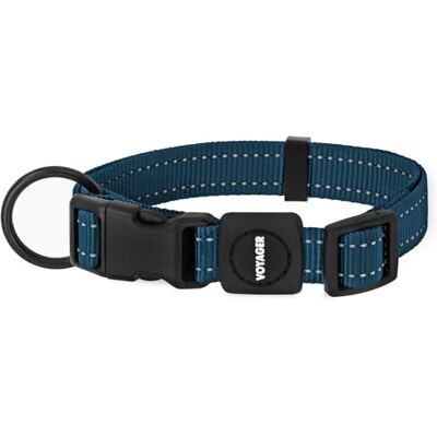 Best Pet Supplies Collier réfléchissant pour chien avec longueur réglable, boucle robuste et anneau en D solide, accessoire de dressage, marche, jogging pour petites, moyennes et grandes races, bleu, Best Pet Supplies Collier réfléchissant pour chien avec longueur réglable, boucle robuste et anneau en D solide, accessoire de dressage, marche, jogging pour petites, moyennes et grandes races, bleu,