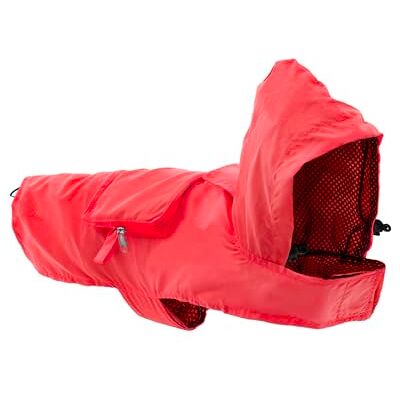 Record Imperméable Pocket pour chiens avec capuche réglable. Manteau pour chien de poche et pliable avec fermeture à déchirure. Veste de pluie pour chiens avec trou de laisse (Rouge, M) Record Imperméable Pocket pour chiens avec capuche réglable. Manteau pour chien de poche et pliable avec fermeture à déchirure. Veste de pluie pour chiens avec trou de laisse (Rouge, M)