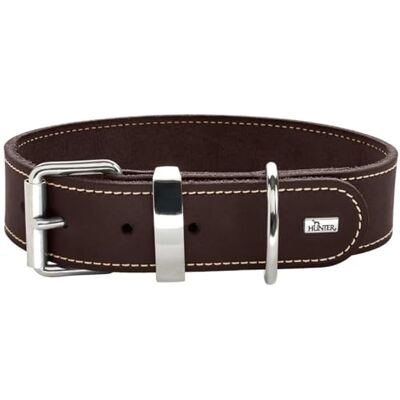 HUNTER AALBORG Collier spécial pour chien en cuir durable et confortable 60 (M-L), marron foncé HUNTER AALBORG Collier spécial pour chien en cuir durable et confortable 60 (M-L), marron foncé